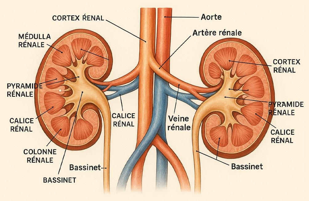 L'anatomie des reins